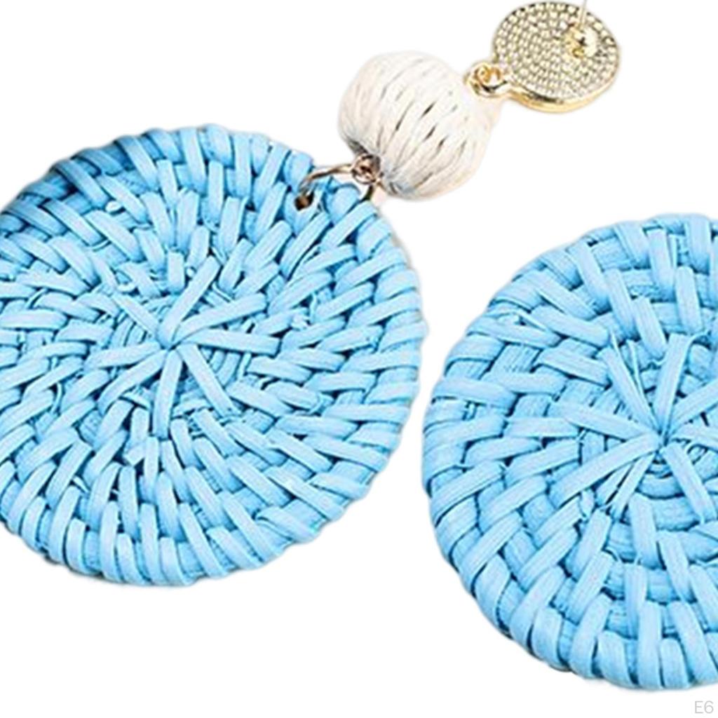 Boho Chic Rattan Earrings with Tassel Detail