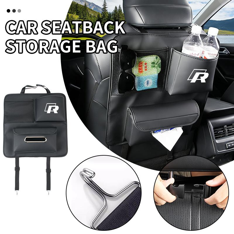 YNEPB1 Car Backseat Organizer Storage Bag Cup Holder Anti Kick Mat For VW R LINE Golf 4 6 7 GTI Tiguan Passat B7 CC Jetta MK5 MK6 Polo