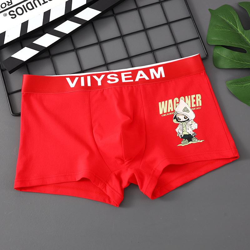 Calzoncillos bóxer de algodón para hombre, ropa interior cómoda de cintura media con estampado de dibujos animados, pantalones cortos, bragas sexys de moda
