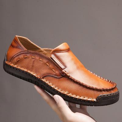 Men's Handmade Leather Shoes Casual Slip On Loafers Men's Flats Moccasins