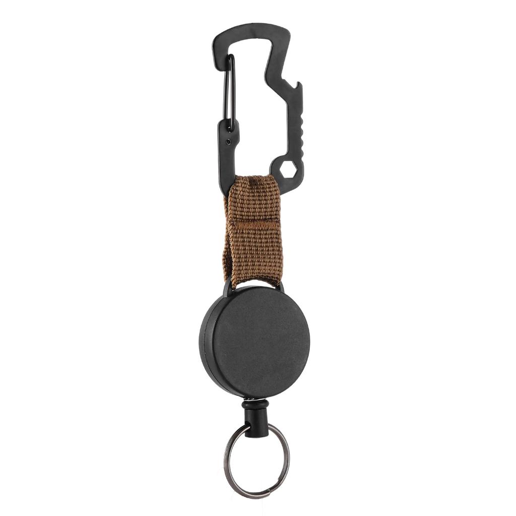 Retractable Key Chain with Webbing Strap, ,Loss ,Theft Key Rope, Steel Cable, High Elasticity Multi,Functional Carabiner for Mountaineering