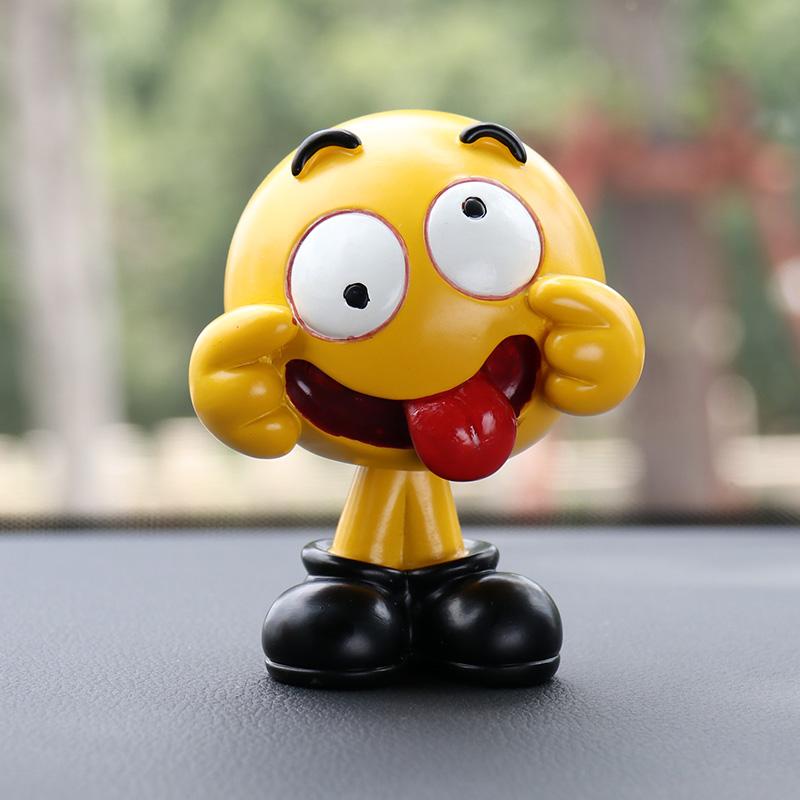 Car Interior Decoration Personality Shaking Head Doll Expression Chartered Car Center Console Car Decoration High-end Man