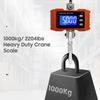 Digital Hanging Scale with Remote Control 1000kg/ 2204lbs Portable Hvy Duty Crane Scale LCD Backlight Industrial Hook Scales Unit Change/ Data Hold/ T