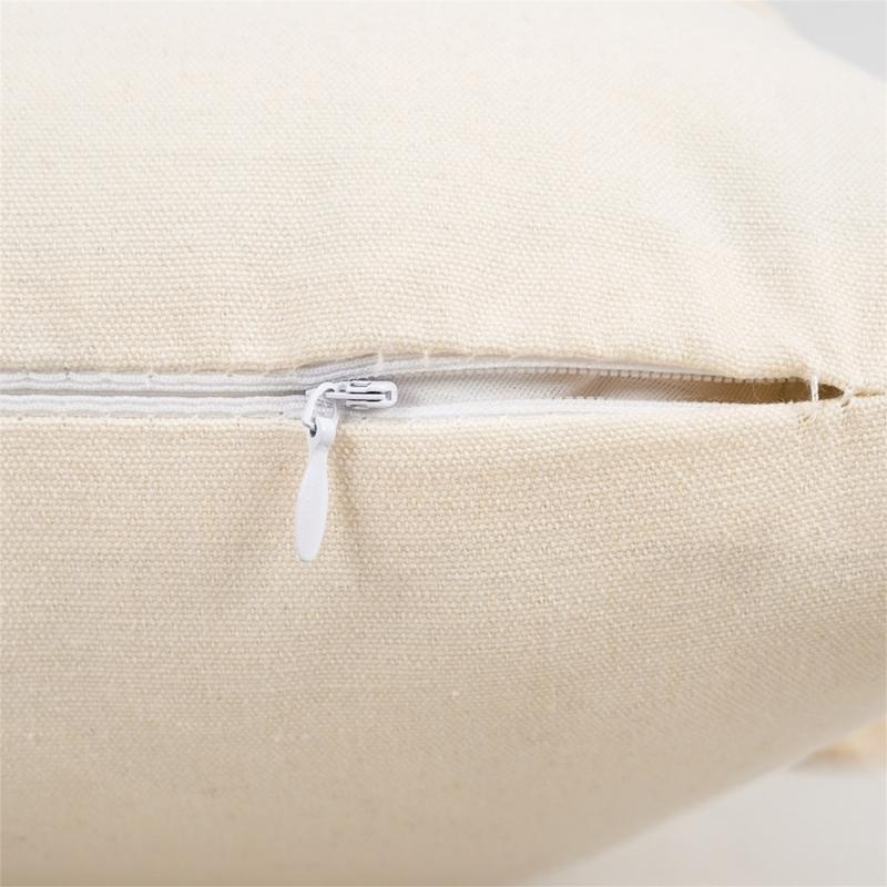 Tassels Throw Pillow Cover with Geometric Woven Texture, Neutral Farmhouse Cushion Cover for Living Room Bed Accent Decors