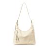 Vintage Simple Large Capacity Women's Shoulder Bag Korean Style Solid Color Casual Tote Bags Trendy PU Zipper Messenger Bags