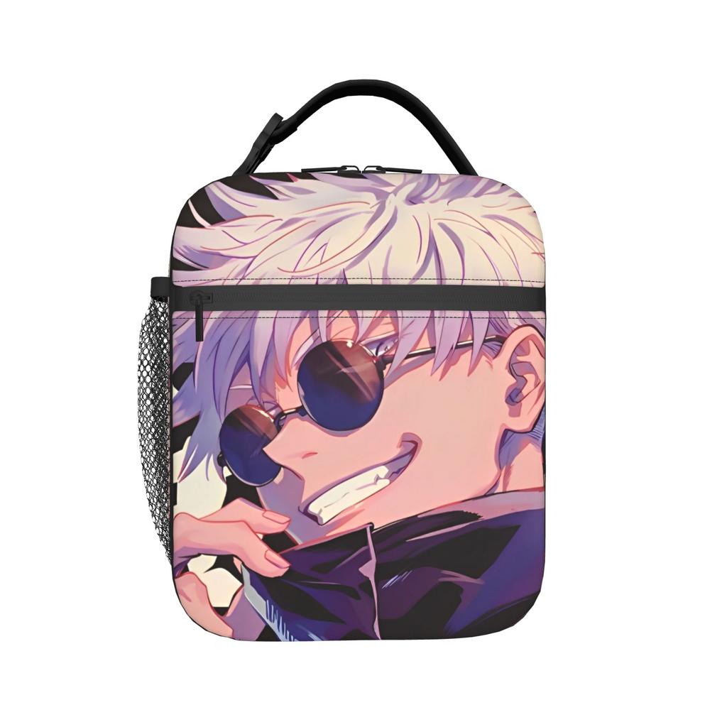 Gojo satoru Insulated Lunch Bag Thermal Bag Reusable,Lunch Container Jujutsus Kaisens High Capacity Tote Lunch Box Bento Pouch