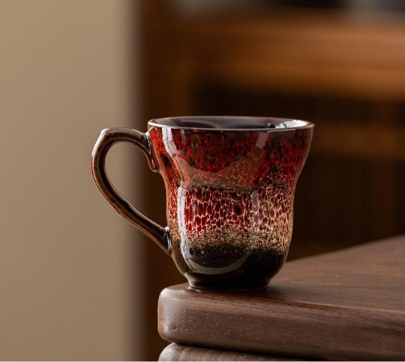 

1 шт. Большая чайная чашка мастера печи, чашка для одного человека, чайная пиала цзяньчжань, керамический чайный сервиз с глазурью тэнмоку 200ml красный