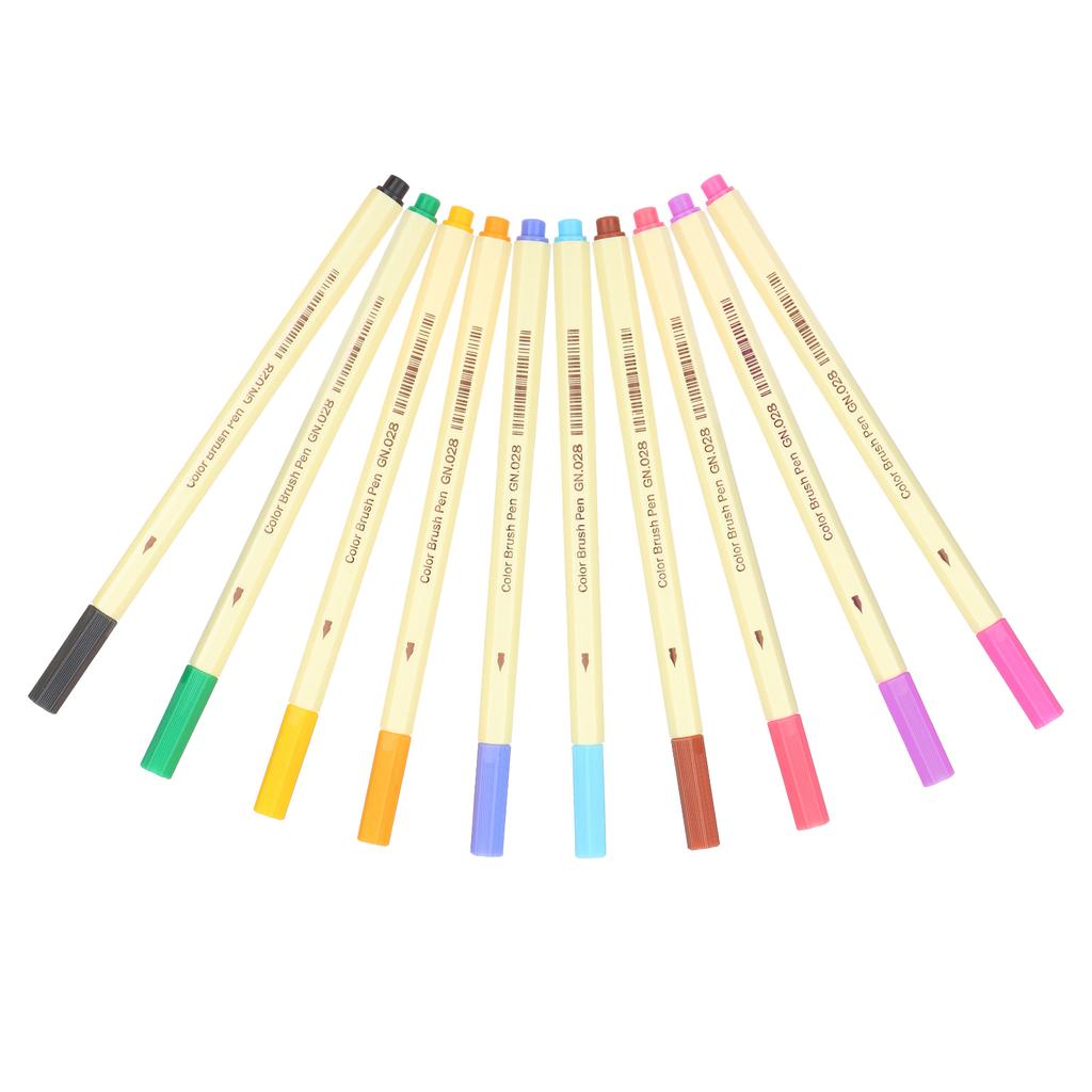 10Pcs Hook Line Pen 10‑Color Painted Watercolor Marker Sketch Drawing Coloring Supplies