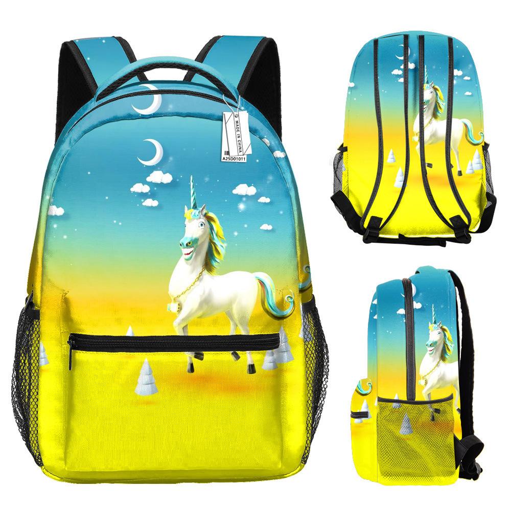 Classic Kpop Youthful School Bags Unisex Cool Unicorn Travel Bags 3D Print Oxford Waterproof Notebook Shoulder Backpacks