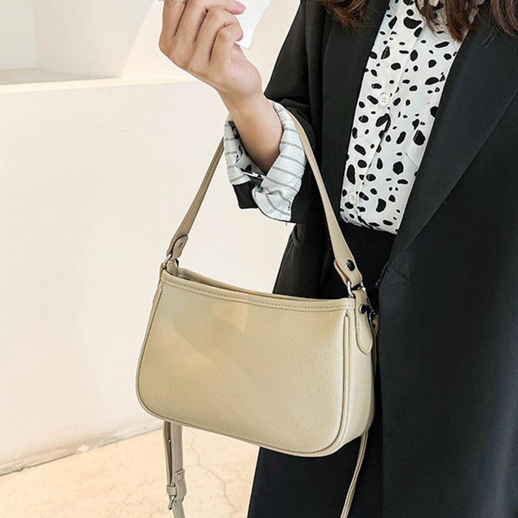 Welltude Women's Shoulder Bag, Small Mini Bag, Pochette, Mini Shoulder Bag, 2506 (Beige)