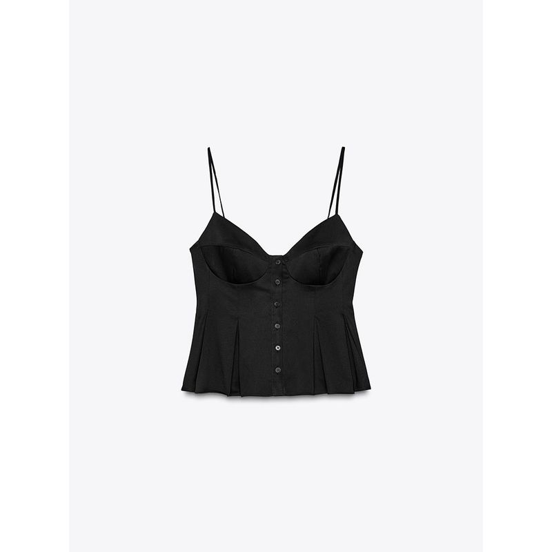 Za2025 Summer New Women Clothes Sexy Sleeveless Small Pleated Poplin Sling Casual Top 2890420 800