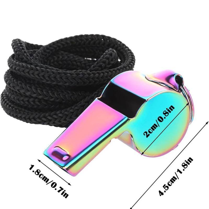 Subcontract High-quality Stainless Steel Rope Colorful Whistle Outdoor Survival Life-saving Coach Football Referee Whistle