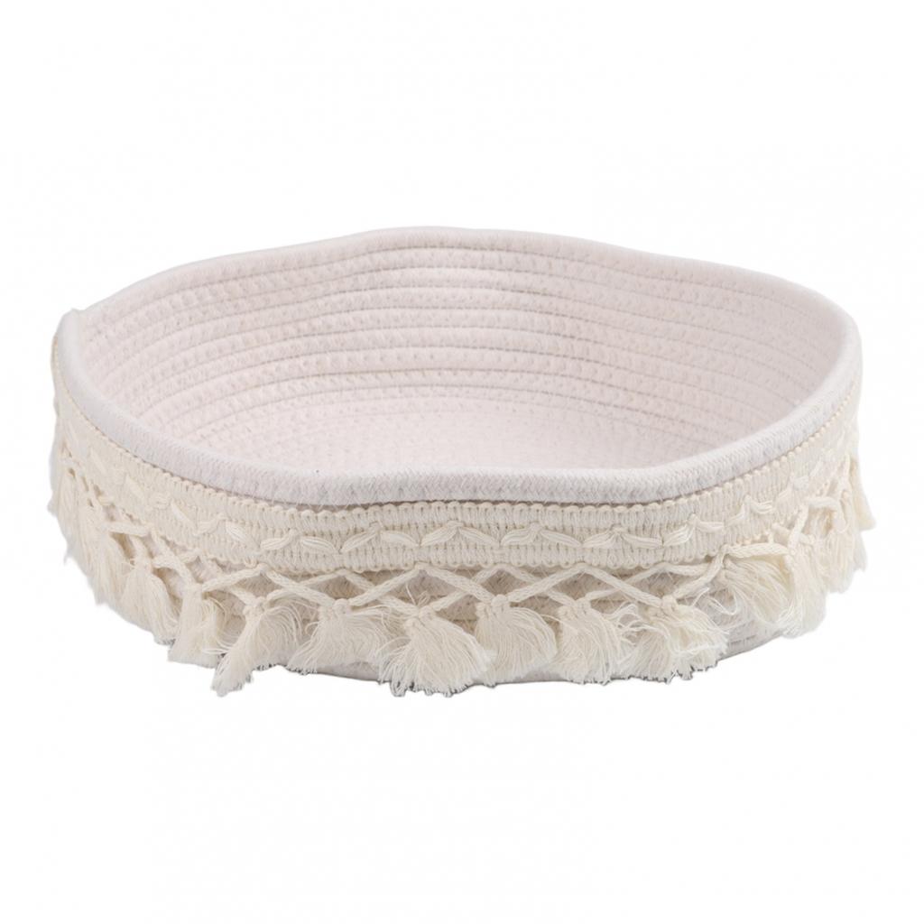 Cotton Storage Basket Tassel Organizer Elegant Home Storage
