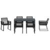 Garden Dining Set 7 pcs Black Poly Rattan
