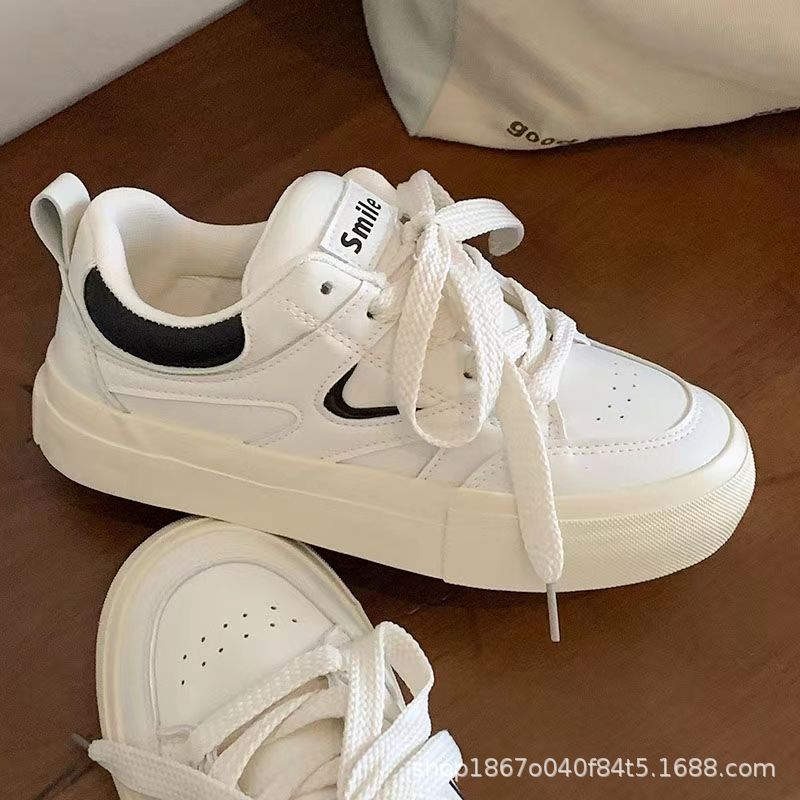 Big head white shoes women's summer thin board shoes do not stink feet versatile platform student shoes breathable casual sports shoes women