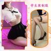 Sexy Lingerie Sexy Perspective College White Shirt Jk Uniform Bow Uniform British Pleated Skirt