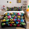 Animal Alphabet Learning Set Soft Skin-Friendly Bedding Set Includes 1 Duvet Cover And 2 Pillowcase Gift