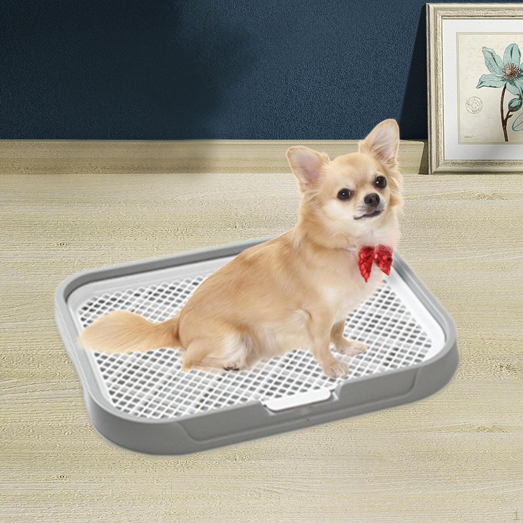 Dog Toilet Potty Tray Mesh Grids Litter Box for Bunny Other Pets