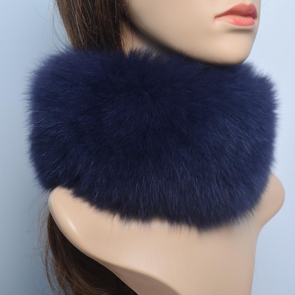 Fashion Lady Real Fox Fur Scarf Girls Warm Soft Knit Good Elastic Real Fox Fur Headband Brand Genuine Fox Fur Ring Scarves