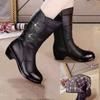 Fashion Ladies Knee High Winter Boots Soft Leather Boots Woman Black Zip Warm Women Thigh High Round Toe Boots Shoes