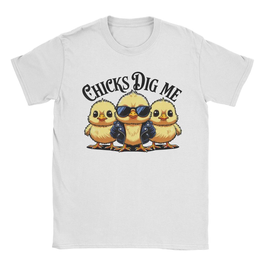 Chicks Dig Me Easter TShirt Summer  Funny T Shirts Cotton Novelty Tshirt For Couple ShortSleeve Casual Clothes