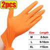 Heavy Duty Orange Nitrile Gloves 8Mil Industrial Disposable Gloves with Diamond Textured Grip for Mechanic Safety & Work Gloves
