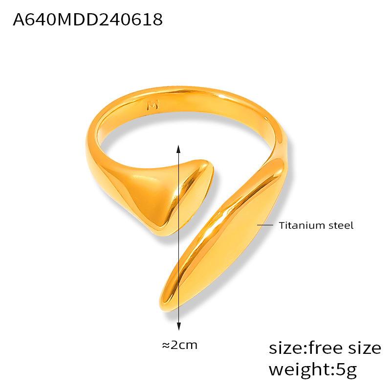 

Британский тренд мода ретро геометрический нерегулярный открытый кольцо хип-хоп титан сталь позолоченное кольцо для женщин No. 8