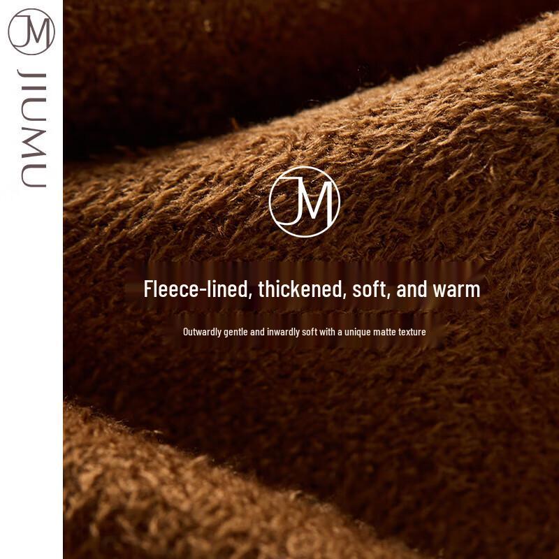 JIUMU Men's Winter Plush Thick Outdoor Cycling Warm Wool Gloves