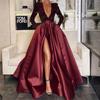 Nuovo Abito Lungo Maxi da Donna Europeo Americano con Paillettes Sexy a Strascico Abito da Sera per Feste Banchetto