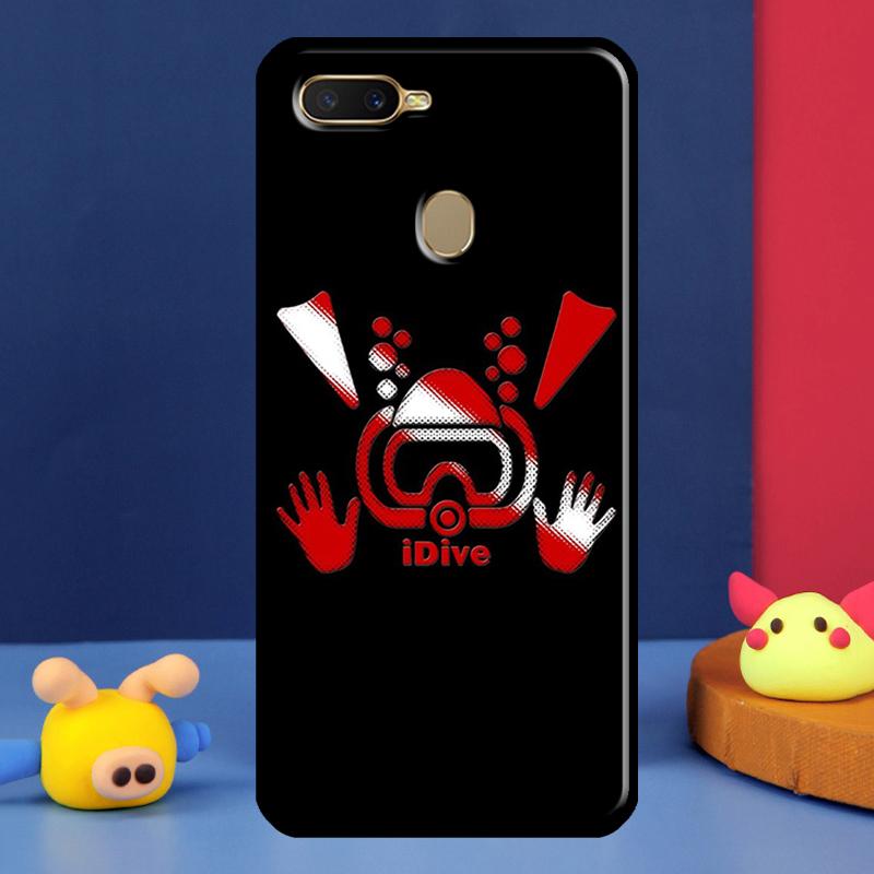 Diver Down Scuba Flag Case For Oppo A98 A78 A58 A15 A16 A17 A5 A9 A91 A52 A72 A76 A96 A74 A94 A54 S A57 A77 Cover