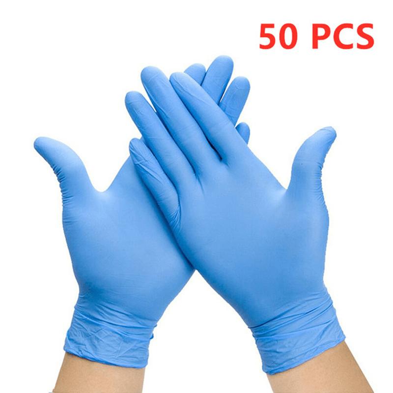 Pink Nitrile Gloves Disposable 50PCS Latex Powder Free Gloves for Women Household Cleaning Gardening Work Salon Kitchen Gloves