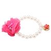 Dog Pet Pearl Flower Collar Elastic Necklace for Puppy Collar Jewelry Accessory(Rose Red)