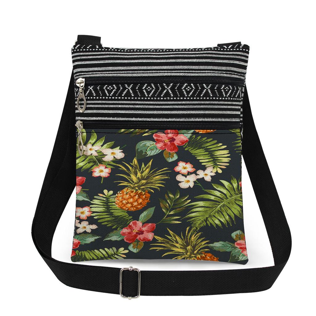 1 Stück Stofftasche mit Pflanzenmuster Damen Umhängetasche Posttasche 6918