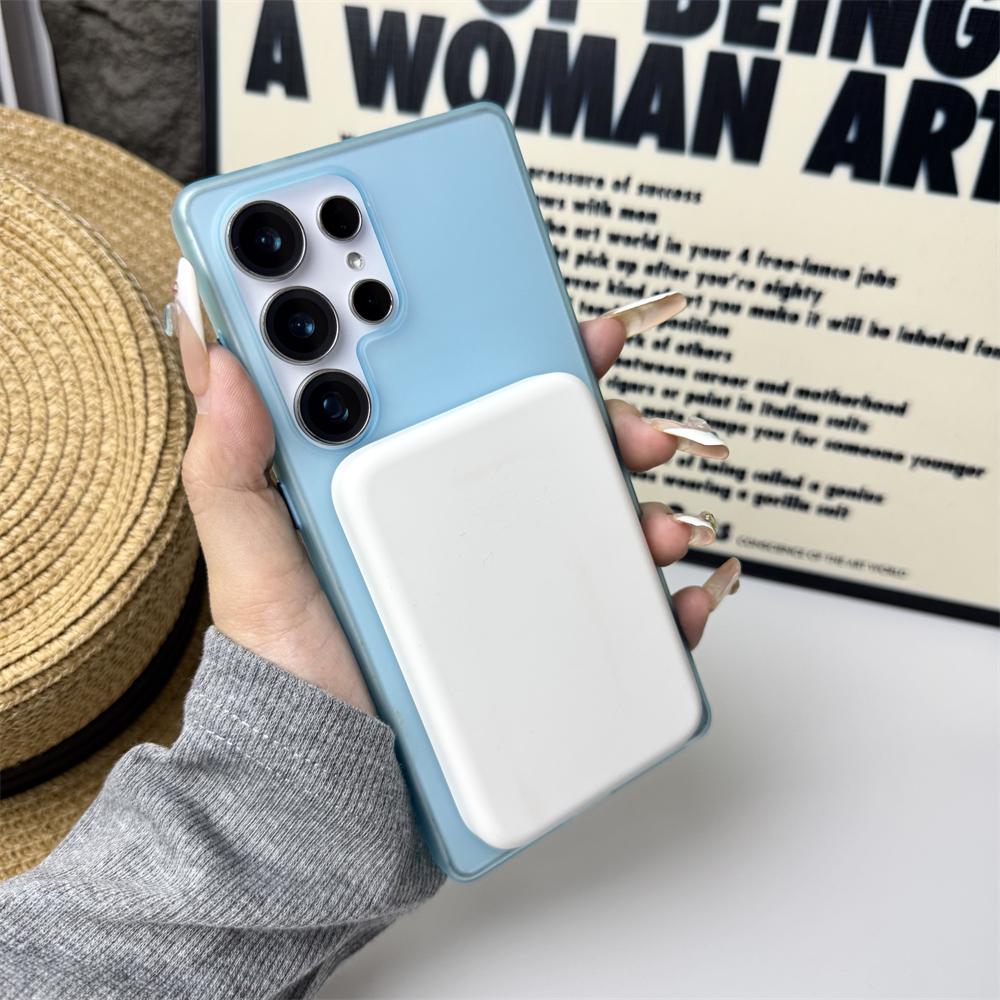 Translucent Matte PC Case For Samsung S25 Ultra S26 Plus S24 S23 Ultra Magnetic For Magsafe Wireless Charging Shockproof Cover