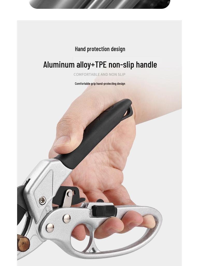 Stainless Steel Multifunctional Pruning Shears for Garden, Fruit Trees & Branches with Segmented Pulley System