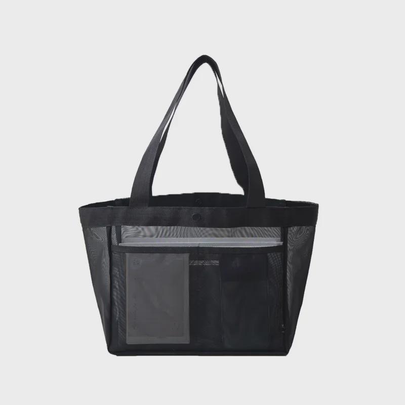 Large Capacity Nylon Mesh Handbag - Portable Shoulder Beach Shopping Bag