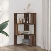 VidaXL Corner Bookshelf 3-Tier Brown Oak Engineered Wood, Corner Bookcase, Corner Display Cabinet, Cabinet 852597