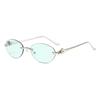 Xiaomi Women Rimless Oval Sunglasses UV400 Silver Alloy Temples Multi Color Vintage Daily Fashion Shades