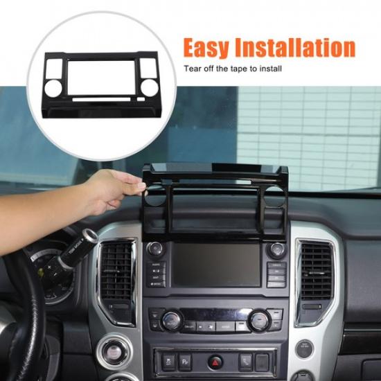 Glossy Piano Black Navigation Screen Trim Frame for Nissan Titan 2016-