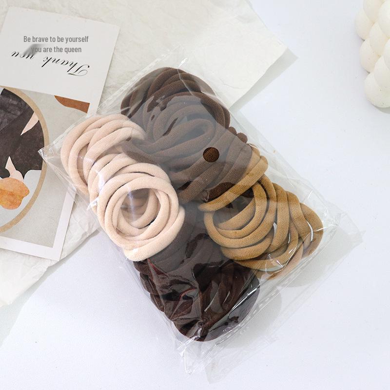 Set of 50 Gradient Candy Color Hair Ties – Rubber Bands for Women's High Ponytails.