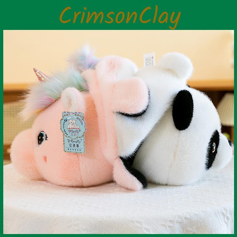 Forvandles til Panda Enhjørning Bjørn Plysjleketøy Kosedyr Dukke Dekorasjon Barnegave