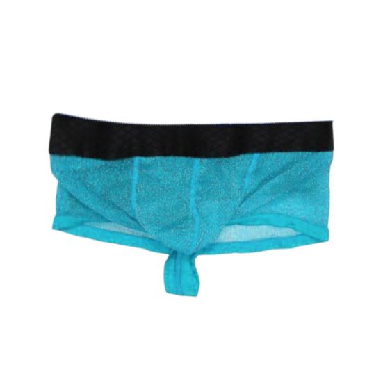 Men Boxer Underwear Low-rise Perspective Thin Shorts Panties Patchwork Color U-convex Wide Waistband Underwear