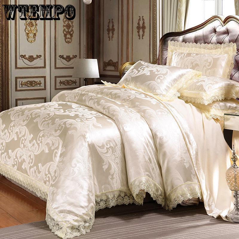 WTEMPO Brand Fashion European and American Cotton Jacquard 4pcs Bedding