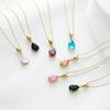 Versatile Personality and Temperament Zircon Necklace Simple Waterdrop Necklaces Fashion Age Reduction Colored Jewelry