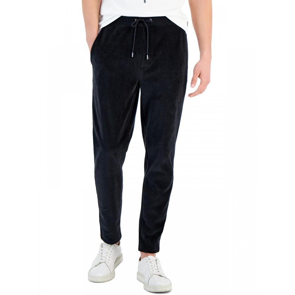 

Mens Velvet Drawstring Jogger Pants Black Medium