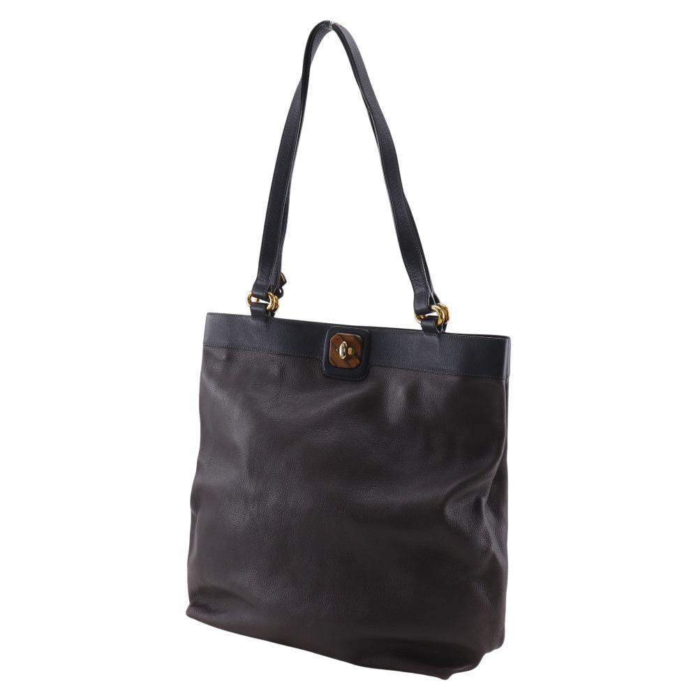 DELVAUX Tote Bag By color Brown leather Women Used