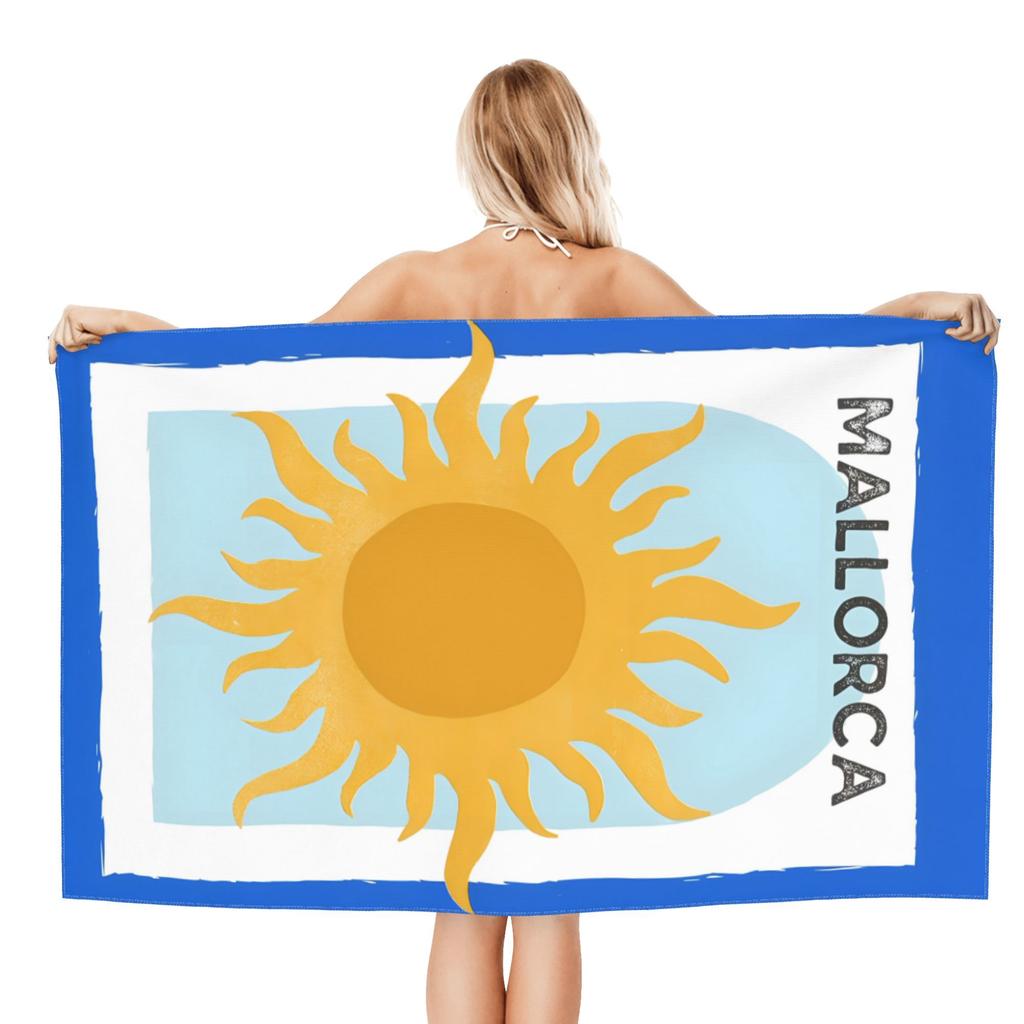 Mallorca Island Style Beach Towel Warm Gift Choice Soft Skin Friendly for Beach Vacation Fans Family Summer Travel