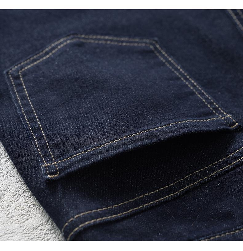 Dark Blue High-Waist Slimming Straight-Leg Cropped Jeans for Women - Spring 2025
