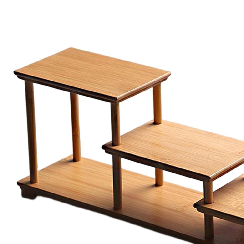 Elegant Wooden Display Stand for Fragrance Bottles and Collectible Figurines
