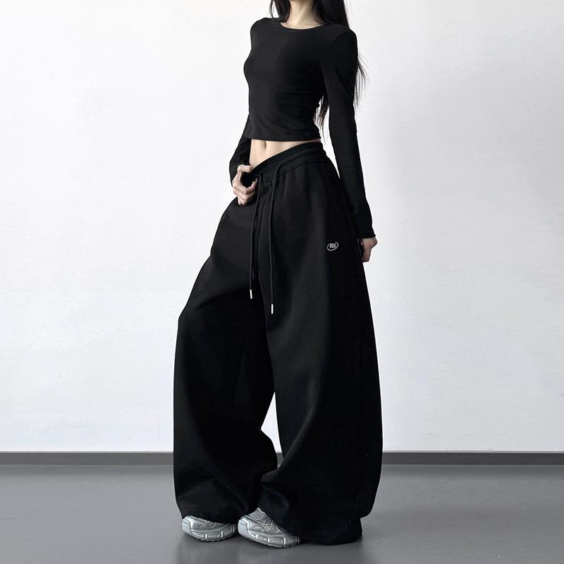 

Women s Hiphop Velvet Thickened Wide-Leg Sweatpants - Autumn/Winter 2025 Collection M